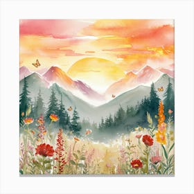 Sunset In The Mountains 7 Canvas Print