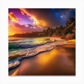 Sunset On The Beach 193 Canvas Print