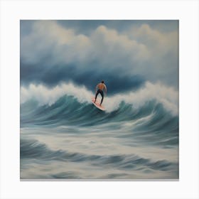 Surfer In The Waves Canvas Print