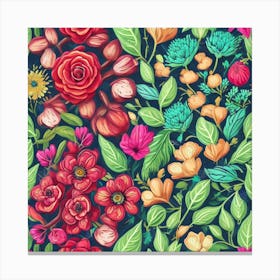 Floral Seamless Pattern 3 Canvas Print