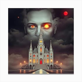 Man In Front Of A Church Canvas Print