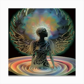 Woman coming out of a portal, Surreal, Cool, artwork print, "Freedom From Society" Canvas Print