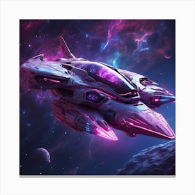 Spaceship In Space 4 Canvas Print
