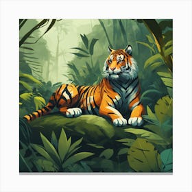 Tiger In The Jungle 34 Canvas Print