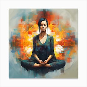 Women Meditating Abstracts By Csaba Fikker 18 Canvas Print