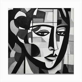 Abstract By Person Black And White Abstract Art Canvas Print