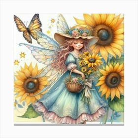 Sunflower Fairy 4 Canvas Print