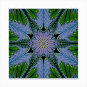 Abstract Flower Artwork Art Green Canvas Print