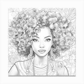 Afro Haired Girl 4 Canvas Print