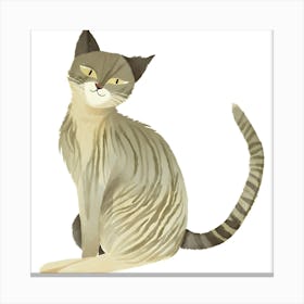 Cat Sitting On A White Background Canvas Print