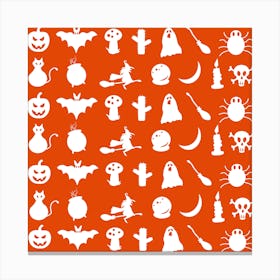 Halloween icons pattern Canvas Print