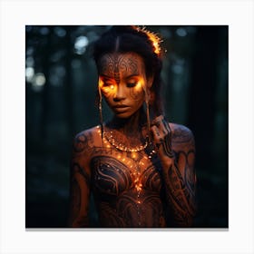 Photography Lady Ink Tattoo Make Up Style Canvas Print