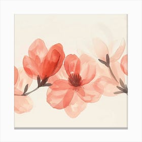 Magnolia Watercolor Painting Canvas Print