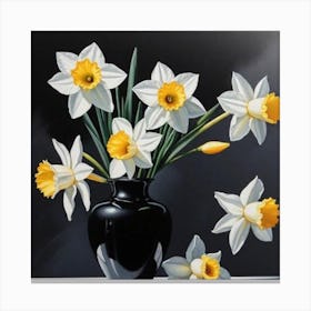 Daffodils In A Vase 3 Canvas Print