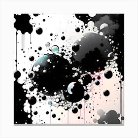 Abstract Black And White Painting 2 Canvas Print