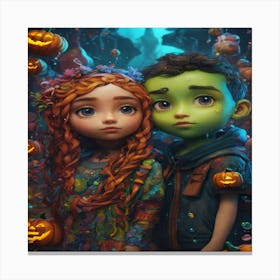 Halloween Pumpkins Canvas Print