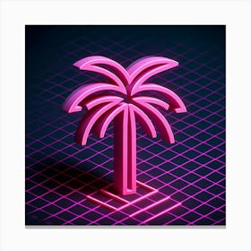 Neon Palm Tree 2 Canvas Print