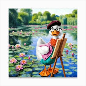 Duck Artist Canvas Print