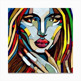 Abstract Mosaic Woman Canvas Print