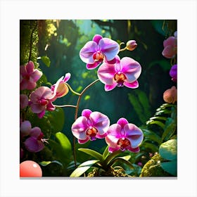 Orchids In The Jungle Canvas Print