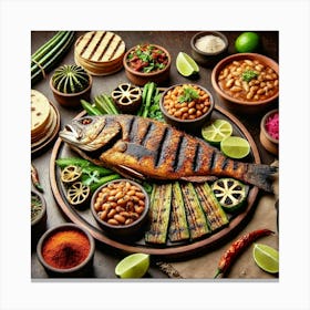 Sovereign Flame Flame Grilled Fish Canvas Print