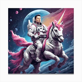 Elon Musk Unicorn Rider Canvas Print