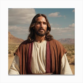 Jesus In The Desert Canvas Print