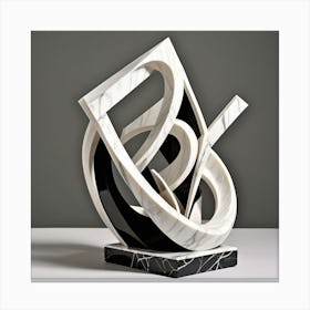 Black And White Abstract Sculpture Canvas Print