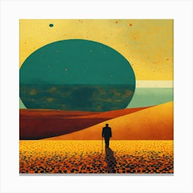 Man Walking In The Desert Canvas Print