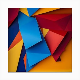 Modern Abstract Geometric Artwork – Vibrant 3d Paper Design With Bold Colors Canvas Print