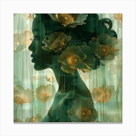 Girl With Flowers 1 Canvas Print