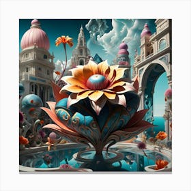 Surreal Exotic Flower 1 Canvas Print
