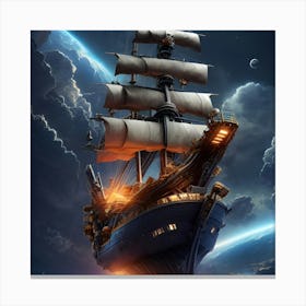 Ship In Space Canvas Print