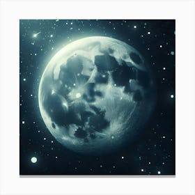 Full Moon In Space Canvas Print