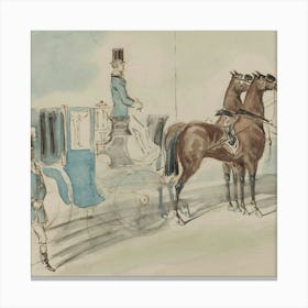 Drawing Of A Horse Drawn Carriage 1 Canvas Print