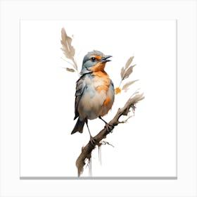 Bird On A Branch Canvas Print