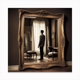 Man In A Mirror Canvas Print
