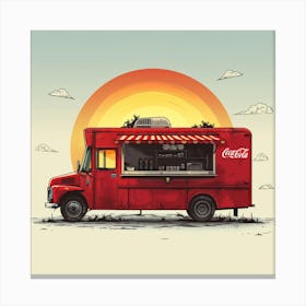 Food Truck At Sunset Canvas Print