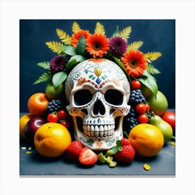 Day Of The Dead Skull 9 Canvas Print