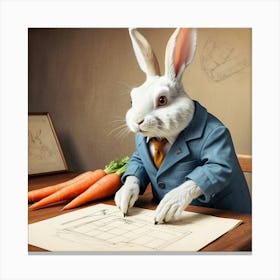 Rabbit In A Suit 54 Canvas Print