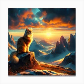 Cat In The Mountains Canvas Print