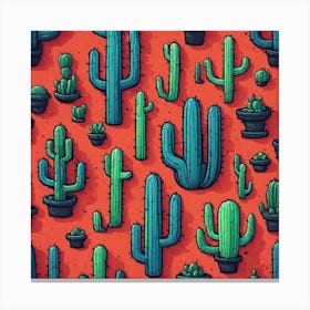 Cactus Seamless Pattern 5 Canvas Print