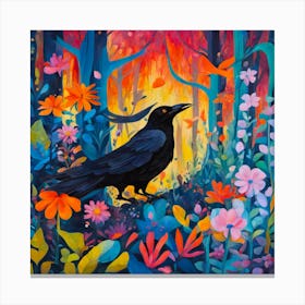 Crow In The Woods 1 Canvas Print