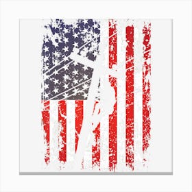 Lineman American Flag Usa Patriotic Lineman Gift Lineman Canvas Print