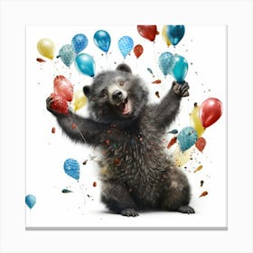 Birthday Bear 2 Canvas Print