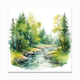 Watercolor Forest Canvas Print