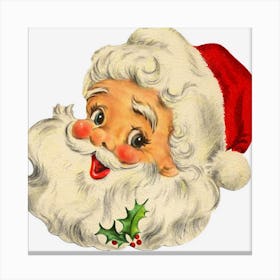 Cool Vintage Christmas Santa Claus Face Canvas Print