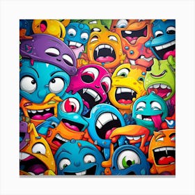 Cartoon Monsters 1 Canvas Print