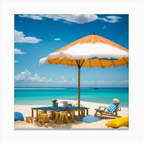 Beach Umbrella Canvas Print