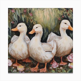 Ducks Fairycore Painting 4 Canvas Print